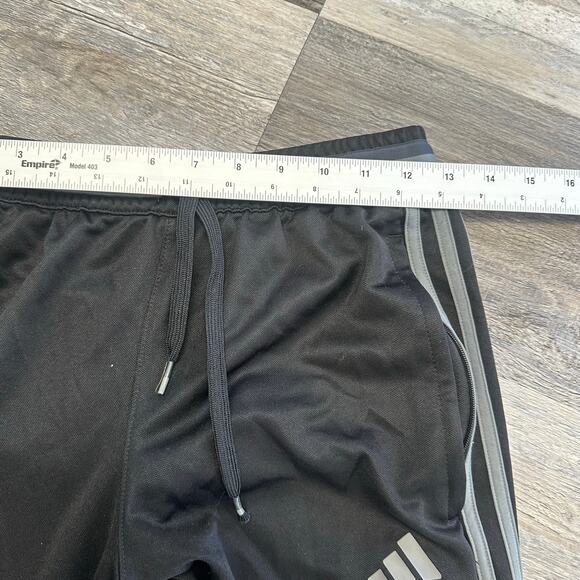 Adidas Climacool Black Gray Mens S 3-Striped Fleece Trackpants Jogger Tapered - Picture 6 of 14